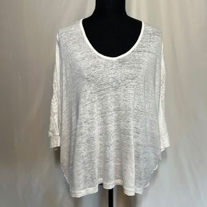 CAbi Waverly Top White Linen Top Size L